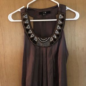 Tribal Brown Silky Dressy Tank